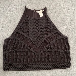 H&M intricate cropped top - black